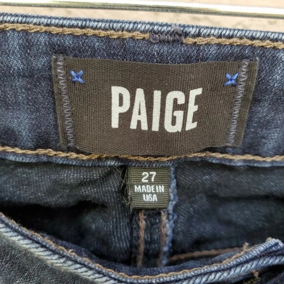 Paige Womens Transcend Verdugo Ultra Skinny Dark Blue Jeans Size 27 - Picture 3 of 5